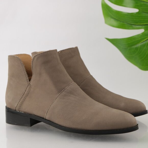 Lucky Brand Womens Paramo Boot Size 7 Tan Leather Pull On Bootie Cutouts Comfy - Picture 10 of 13